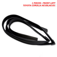 สักหลาด หน้า-ซ้าย สีดำ จำนวน 1 ชิ้น สำหรับใส่รถ Toyota Corolla AE101 AE100 Sedan โตโยต้า โคโลร่า  ปี 1991 - 1998 4ประตู  Front Lh Glass Run Channel Rubber Seal Door