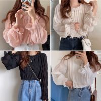 พร้อมส่ง‼️ เสื้อแขนยาว Blouse Pleated Long Sleeve