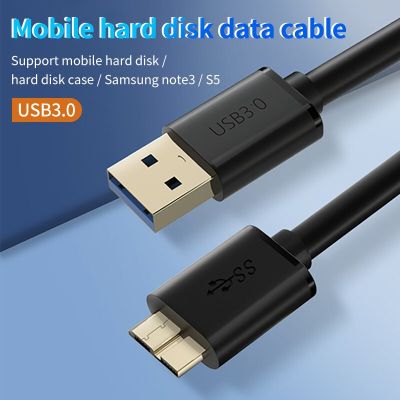 USB3. 0 Mobile Hard Disk Data Cable Laptop Electric Charging Transmission Line Micro B Usb3 0 Data Transfer Line 0.3m 0.5m 1m Cables  Converters