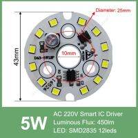 ไฟ LED แบบมีรูขนาด5W 7W 9W 12W 15W 18W 24W 220V ตัวจ่ายไฟ Led 10มม. พร้อมตัวขับสมาร์ทไอซีหลอดไฟ Led ไม่มีโปรแกรมควบคุมที่จำเป็น