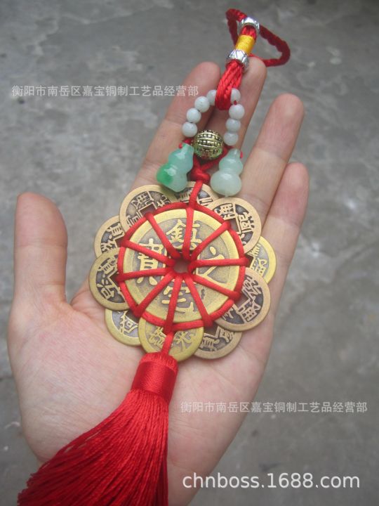 new-original-สิบจักรพรรดิฮวงจุ้ยโชคดี-qianyu-gourd-ห้าจักรพรรดิเหรียญทองแดงบริสุทธิ์สิบจักรพรรดิพลัมเงิน-lucky-jinbao-เหรียญทองแดงพระพุทธรูป