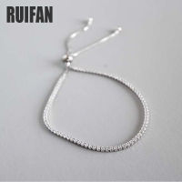 Ruifan 925 Sterling Silver Ladies Cubic Zirconia Tennis Bracelet Women Female Trendy Box Chain Wrist Bracelets Jewelry YBR060