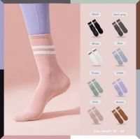 ZHC - Cara Socks - ถุงเท้ากันลื่น ข้อยาว ถุงเท้าพิลาทิส ถุงเท้ากีฬา ถุงเท้าวิ่ง ซิลิโคนกันลื่นที่ด้านล่าง