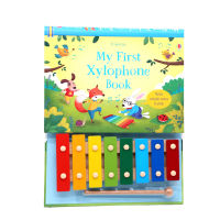 English original genuine childrens music xylophone Book Usborne my first xylophone Book English art musical instrument English Enlightenment illustration picture book xylophone Toy + music score