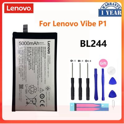 100% Original BL244 5000MAh แบตเตอรี่สำหรับ Lenovo Vibe P1 P1A42 P1C58 P1C72 Li-Ion แบตเตอรี่โทรศัพท์มือถือ Bateria Akku