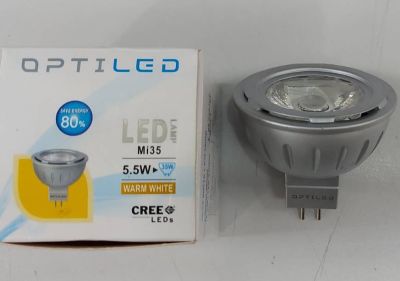 หลอด LED L&amp;E MR16 Optiled 5.5 วัตต์ WARMWHITE GU5.3 สีเหลือง