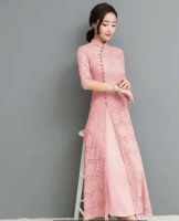 8121ยาว Audrey Lace Cheongsam ชุด Dignified บรรยากาศสาวสไตล์จีนปรับปรุงทุกวัน Cheongsam