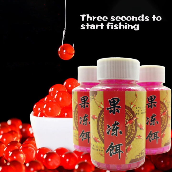 laogeliang-เหยื่อตกปลาแบบมืออาชีพมีกลิ่น5-flavours-เหยื่อตกปลาเยลลี่สีแดงนิ่ม