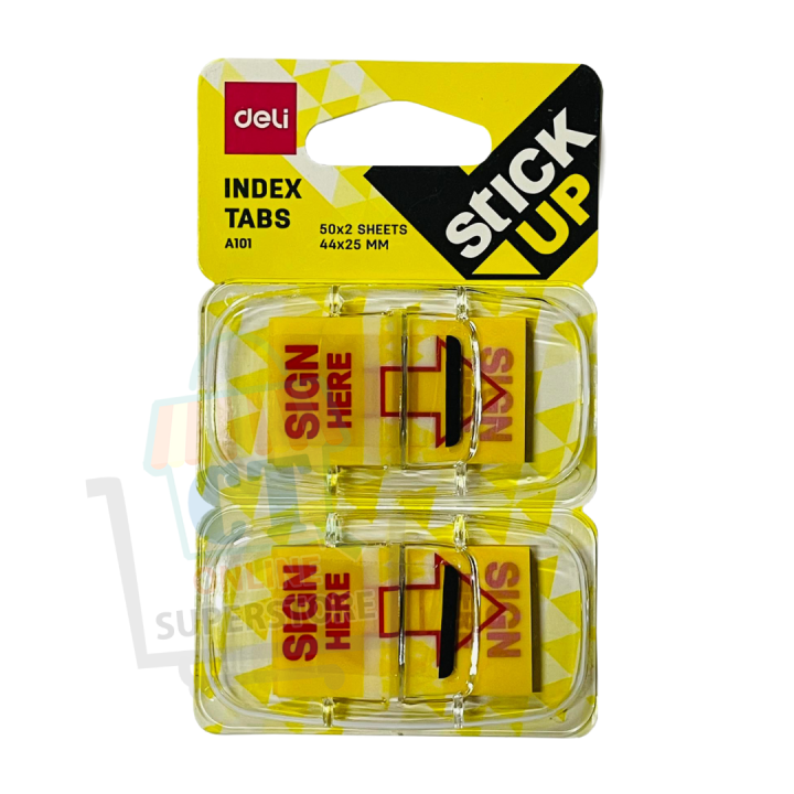 Deli Stick Up Index Tab Sign Here 50x2 Sheets (44mmx25mm) Lazada PH