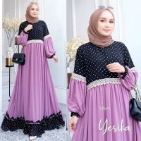 Priskila Cell Yesika Maxy BL วัสดุ Monalisa Mix Ceruty Babydoll Full Croton APL Lace Robe ผู้ใหญ่ผู้หญิง Simple Midi Dres ใหม่ล่าสุด2022 Kekinian Dress ผู้หญิงสไตล์เกาหลีสุภาพสตรี Kekinian Teenage Robe 2022 Modern Luxury