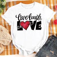 Day Live Love Laugh Print Tshirt Neutral Tee Valentine Day Gift For Sxxxl