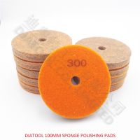 DIATOOL 10pcs 100MM Sponge Diamond Polishing Pads for marble soft Stone Grit 300 New type Wet sanding discs