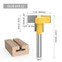 ไม้ทำงานสำหรับจับบิตการตัดการบดเครื่องตัดเราเตอร์มีดเฉือนขอบตรงกัด T-Slank ก้าน6.35มม. 6มม.