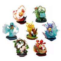 Pokemon Pikachu Anime Squirtle Bulbasaur Mewtwo Manga Statue Figurines PVC Action Figure Collectible Model Toys Doll Decoration