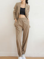 Womens Summer Casual Blazer Pantsuit Long Sleeve Jacket+Pencil Pants Two Piece Set Female Fashion Korean Business Trousers Suit