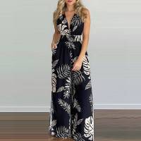 Elegant High Jumpsuit For Woman Long Pants 2023 Summer Vacation Sexy Casual Bodysuits Female Printed Strap Beach Bohemian Trouse