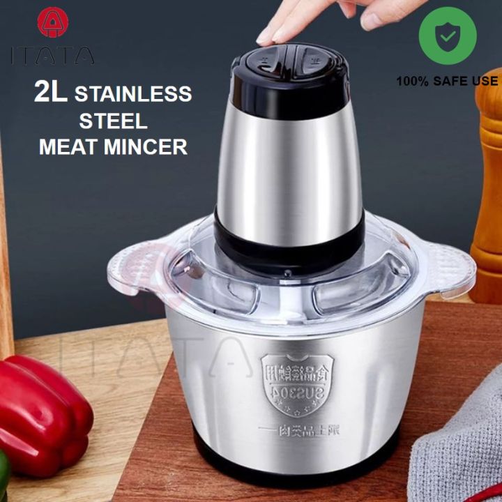 Stainless Steel Electric Meat Grinder Blender Mincer Food Chopper
