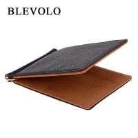 BLEVOLO Men Wallet Short Skin Wallets Purses PU Leather Money Clips Sollid Thin Wallet  Men Purses 4 Colors Wallets