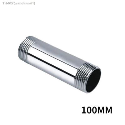 ☢❆✵ 100mm 1/8 1/4 3/8 1/2 3/4 1 BSP Male Thread Long Nipple SS304 Stainless Steel Pipe Fitting Connector Adapter Pipe