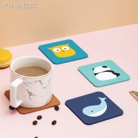 Cup Coasters Cartoon Nonslip Pads Anti-scalding Soft Rubber Drink Coasters Set For Table Placemats Heat Insulation Silicone Mats