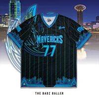 เสื้อผ้าบอลที่นิยมมากที่สุด เสื้อบาสมีแขน Shooting Shirts LUKA Mavericks City