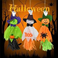 【CW】 1pcs Halloween Hanging Ghost Decorations Pumpkin Ghost Straw Windsock Pendant for Outdoor Indoor Bar Party Background Decoration