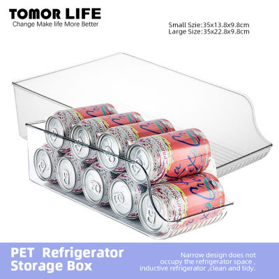 Tomor กล่องเก็บของสำหรับห้องครัวตู้เย็นชีวิตกล่องเก็บขวดสัตว์เลี้ยงกระป๋องเครื่องดื่มกล่องเก็บโปร่งใสสูง
