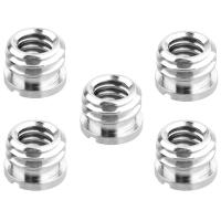 5 Pack 1/4 inch to 3/8 inch Convert Screw Standard Adapter Reducer Bushing Converter for DSLR Camera Camcorder Tripod Monopod Ball Head Ballhead Video Light Stand