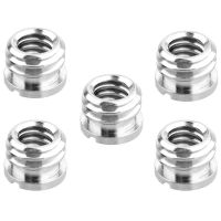 5 Pack 1/4 inch to 3/8 inch Convert Screw Standard Adapter Reducer Bushing Converter for DSLR Camera Camcorder Tripod Monopod Ball Head Ballhead Video Light Stand