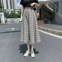 Harajuku Pleated Plaid Skirt Women High Waist Long Skirt Spring Summer Vintage Female Party Skirts 2022 Streetwear Women Clothes