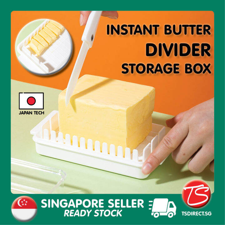 [SG SELLER ] Instant Butter Divider Dish with Lid for Countertop Butter Storage and Cutting