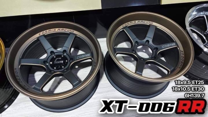 ล้อแม็กขอบ-18x9-5-et-25-18x10-5-et-30-6x139-7-ยี่ห้อ-cosmis-รุ่น-xt-006rr-ราคาต่อ1วง-ขายยกชุด4วง-สีดำด้าน-ขอบแล็คชา-มิ่ลลิ่งข้างก้านแล็คชา