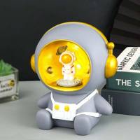 Nordic Resin Astronaut Statue Cute Home Decoration Accessories Night Light Glowing Piggy Bank Childrens Toy Gift