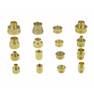 Brass Hex Bushing Reducer Nipple Pipe Fitting Male Female Thread 1/8 1/4 3/8 1/2 3/4 PT Water Gas Air Adapter Coupler Connector Pipe Fittings Accessor