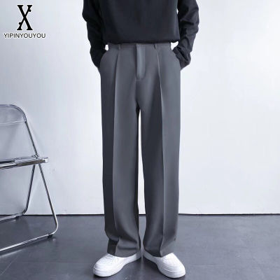 YIPINYOUYOU 丨 กางเกงสูท กางเกงขากว้างสีขาวทรงหลวมสวมใส่สบายระบายอากาศได้ดี9449