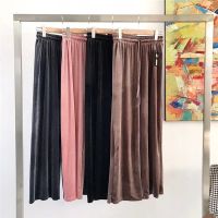 Straight Drape Pants for Women Velvet Wide Leg Pants Korean Style Loose Plus Size Fashion