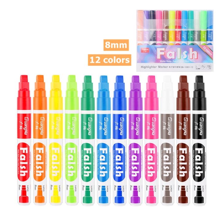 12-pcs-liquid-chalk-markers-pens-erasable-colors-highlighters-led-writing-board-glass-neon-pen-chalkboard-blackboard-windows