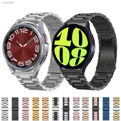 ○☾♣ Strap For Samsung Galaxy Watch 6 40mm 44mm Stainless Steel Band Luxury Metal Strap Correa For Samsung Watch 6 44 40mm Watchband
