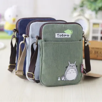 Totoro Canvas Messenger Bags Cartoon For Students 2024