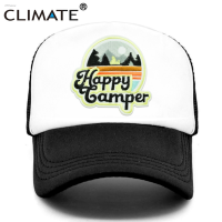 2023 New CLIMATE Happy Camp Cap Summer Camp Camping Trucker Cap Cool Camp Hiking Outdoor Sport Hat Cap Cool Mesh Cap Men Women Kid Versatile hat