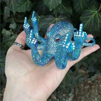 Octopus Sculpture Luminous Resin Octopus Statue Outdoor Garden Landscape Ocean Fluorescence Octopus Figurines Decoration