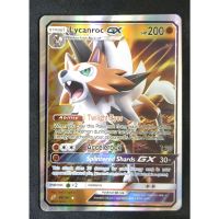 Pokemon Card ภาษาอังกฤษ Lycanroc GX Card 82/181 รูเกากาน Pokemon Card Gold Flash Light (Glossy)