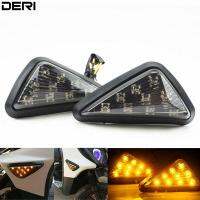 2Pcs ไฟเลี้ยว LED Mortorcycle Driving Bulbs Triangle Flush Mount Indicator Amber Lamp Universal Motorbike Accessories