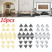 10PCS Hollow Reflective Mirror Wall Stickers Removable Decals Adhesive Murals Room for