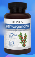 BIOVEA ASHWAGANDHA 570 mg / 120 Vegetarian Tablets