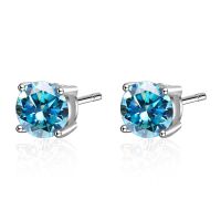 Trendy S925 Silver Stud Earrings with 5mm and 6.5mm Geometric Shape Fine Jewelry for Couple Anniversary Couple Gift