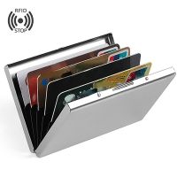 【CC】☽  Fashion Aluminum Anti Magnetic Card Holder Men Metal Credit Business Holders Organizer Purse Wallet