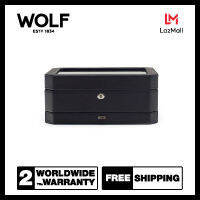 กล่องหมุน กล่องนาฬิกา WOLF1834 รุ่น WINDSOR 10 PIECE WATCH BOX WITH DRAWER (BLACK)