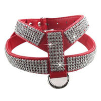 Bling Rolls of Rhinestone PU Leather Pet Puppy Small Dog Collar Harness Chihuahua Teacup Care XS Medium Large for Girls &amp; Boys