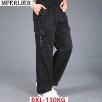 Plus Size 8XL 130Kg Summer Men Cargo Pants Cotton Pockets Zipper Out Door Casual Labor Protection Straight Pants Trousers...